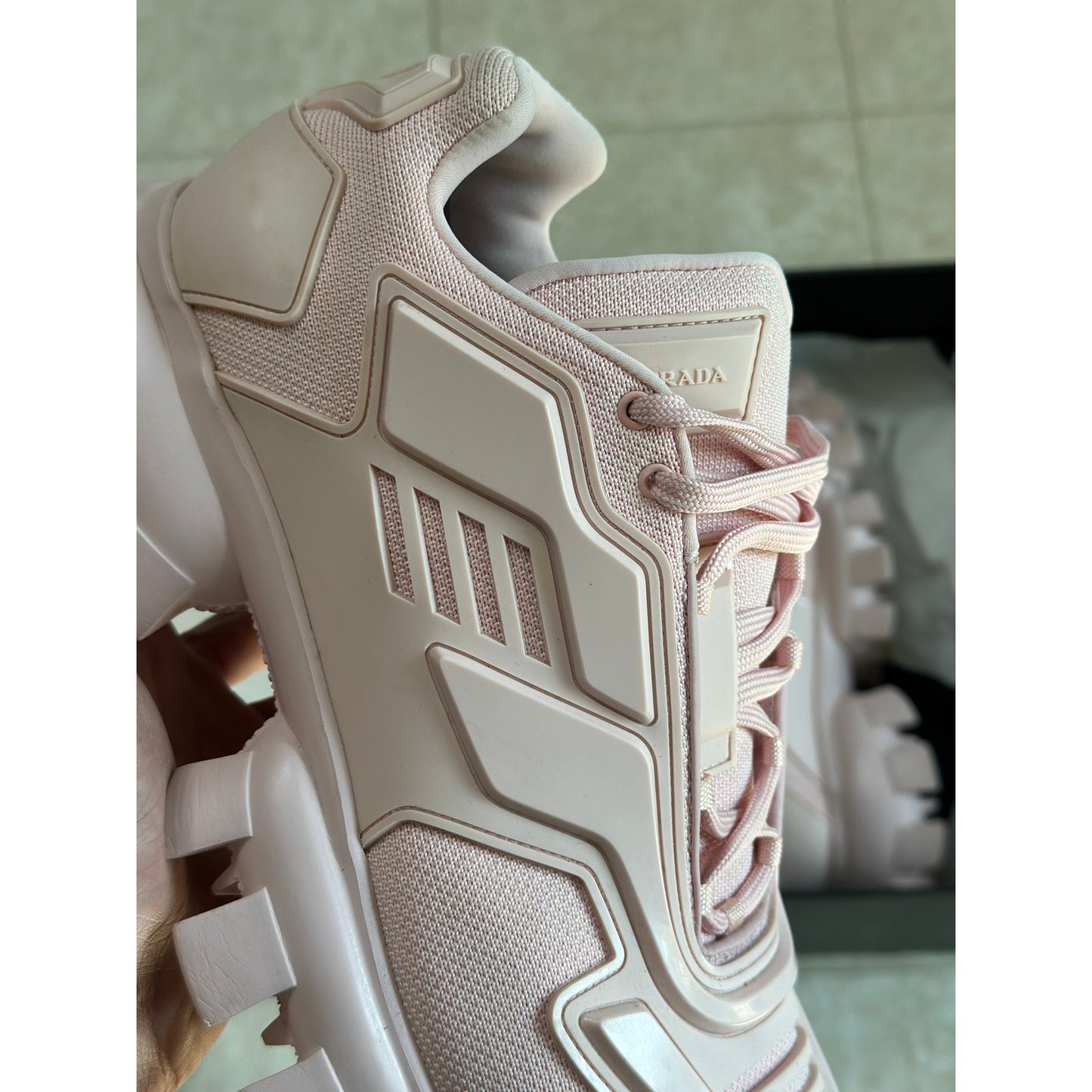Size 10.5 - Prada Cloudbust Pink Sneakers