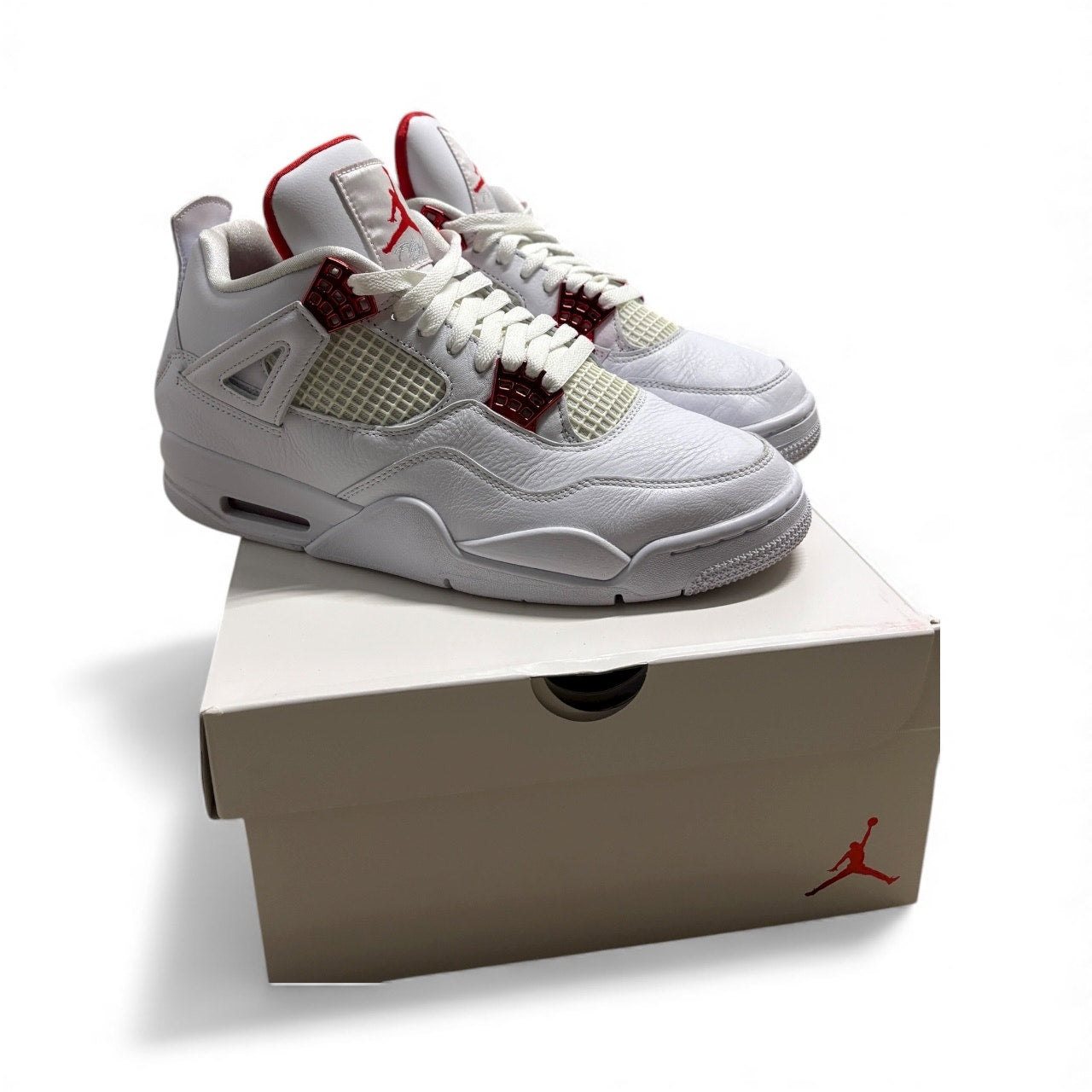 Size 9.5 - Air Jordan 4 Retro 'Orange Metallic' Sneakers