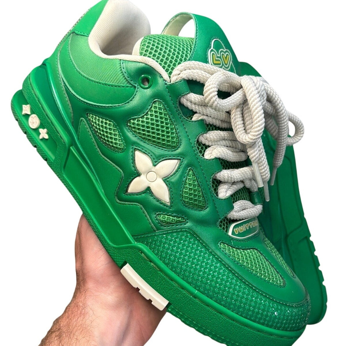 Louis Vuitton LV Skate Green White Sneakers | Size 8.5LV