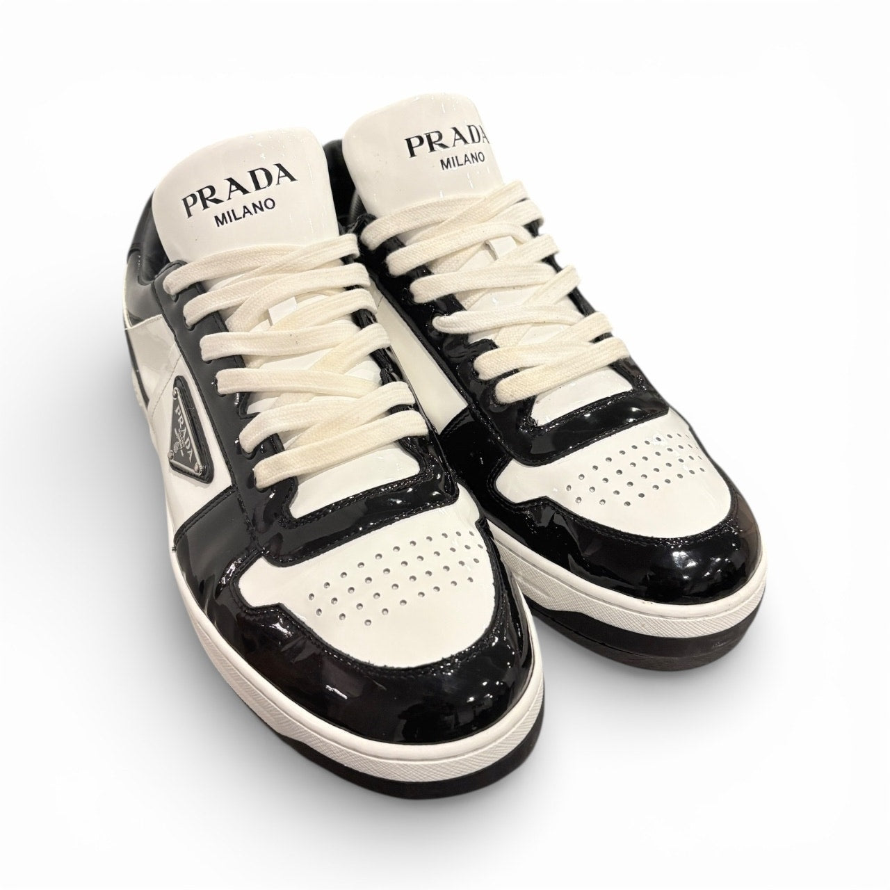 Size 8.5UK/9.5US - Prada Downtown Low Patent Leather Sneaker