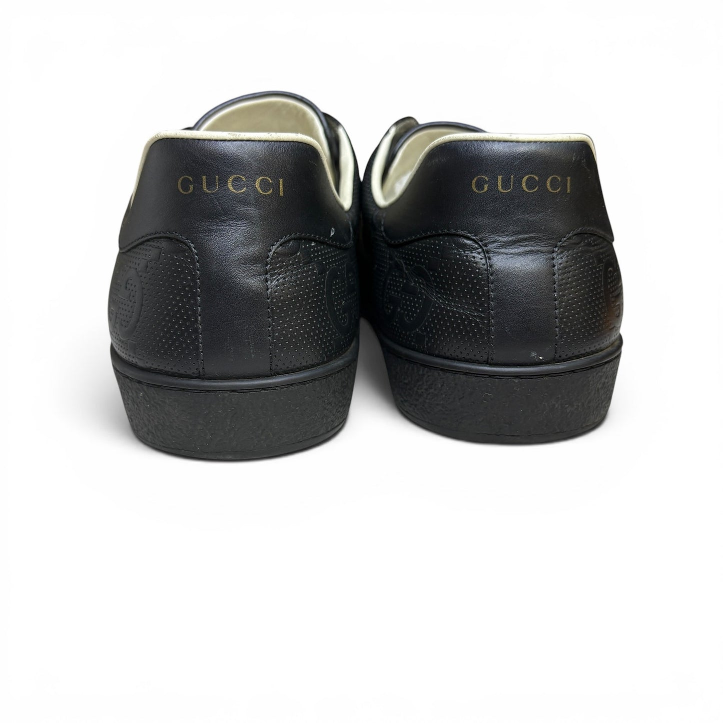 Gucci Ace Black Monorgram Sneakers | Size 11G