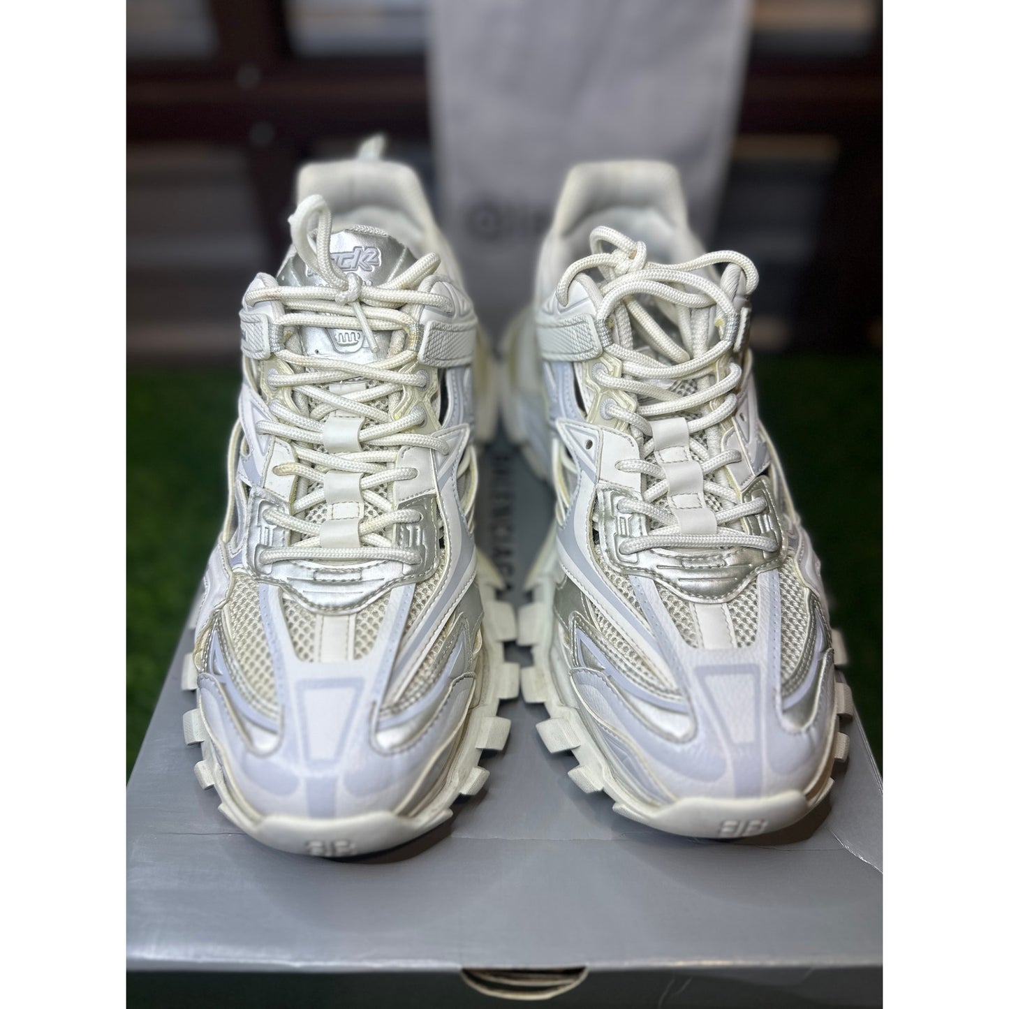 Size 11 - Balenciaga Track 2.0 White Sneakers