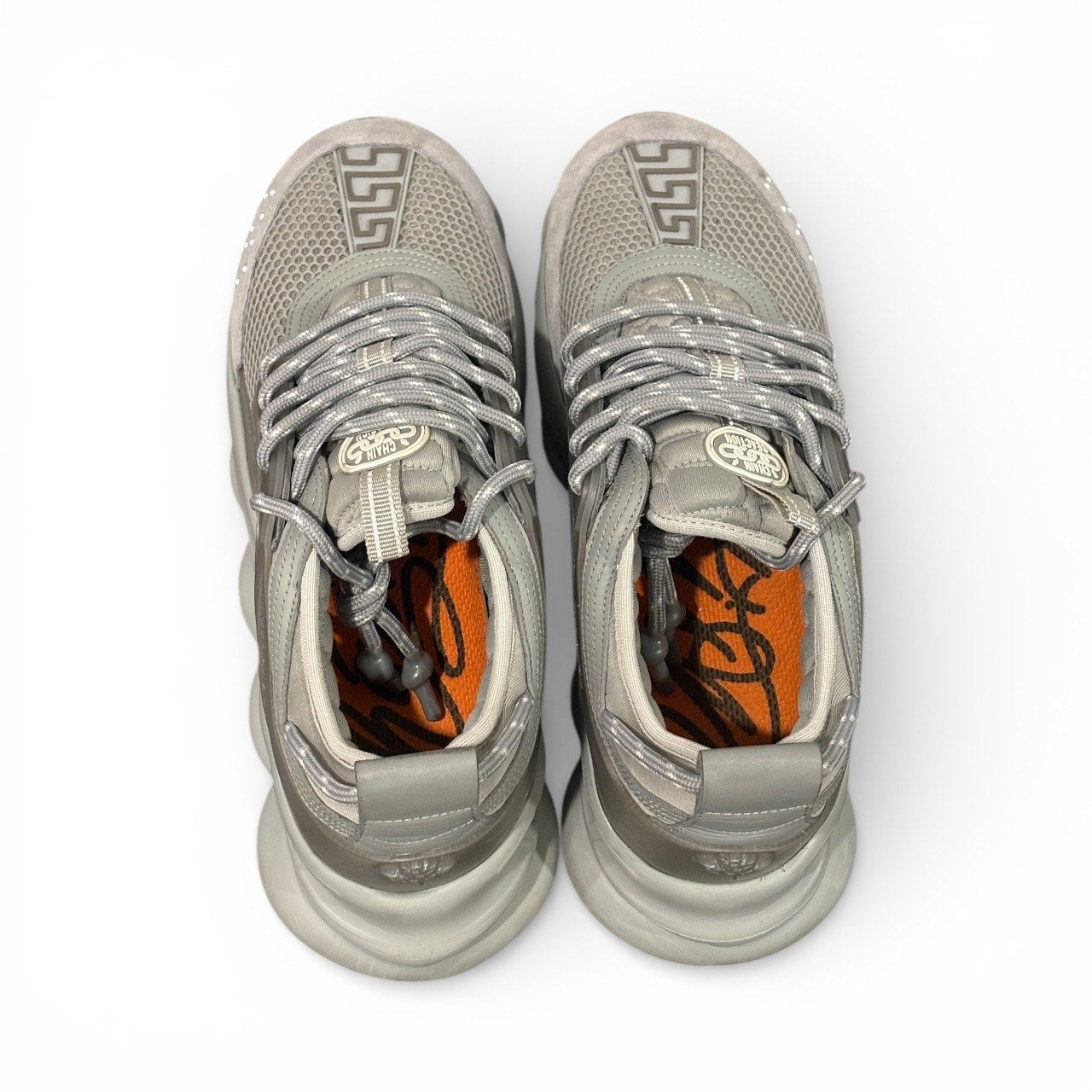 Size 11 - Versace Chain Reaction Gray Sneakers