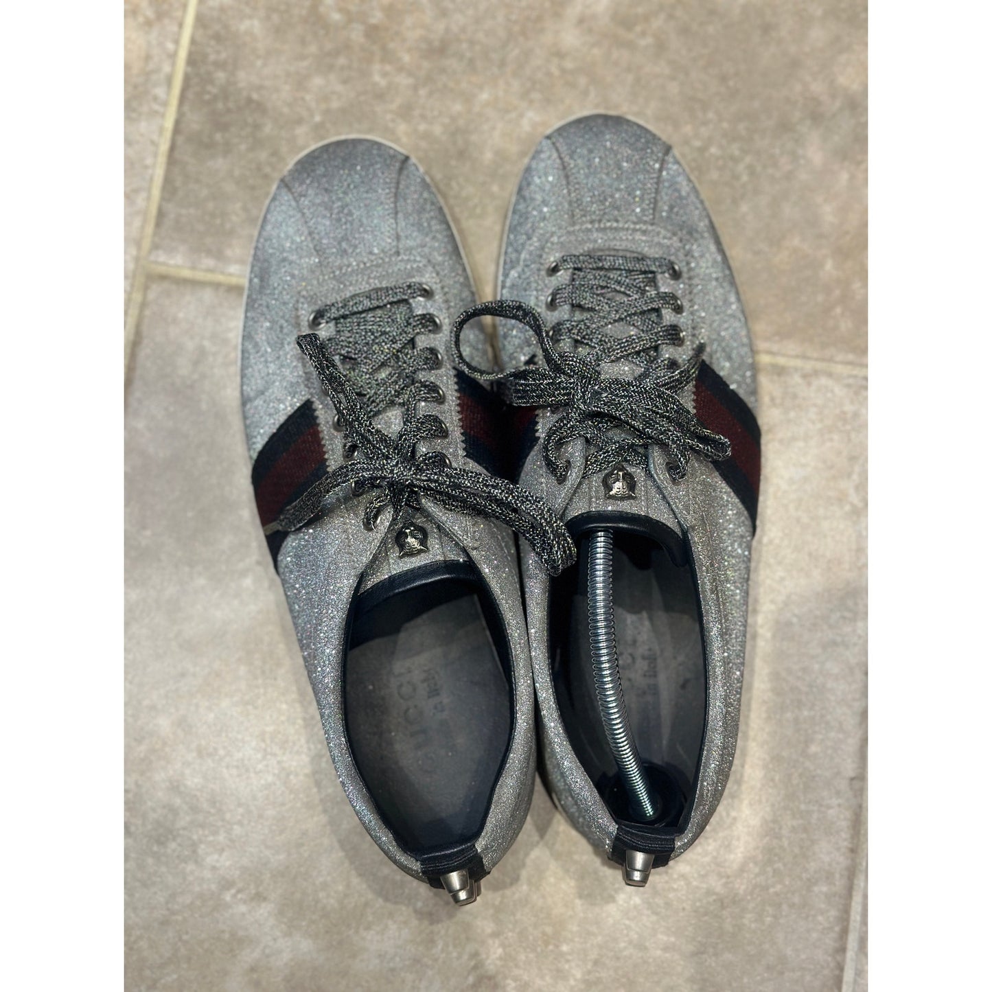 Gucci Glitter Ace Silver Mens Sneaker US11 EU44 GUCCI/UK10.5