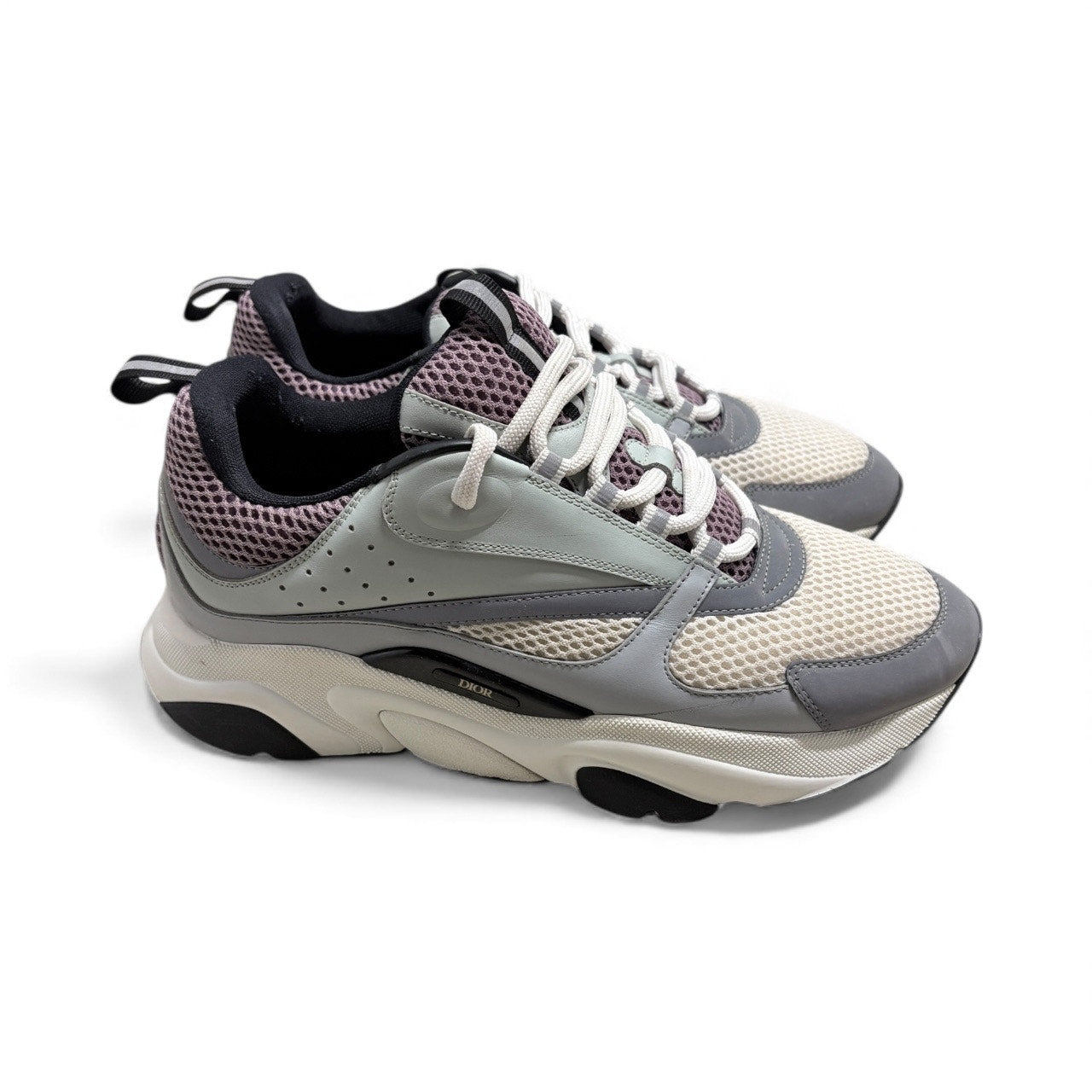 Size 10 - Dior B22 “Cream Lavender” Calfskin Mesh Sneakers