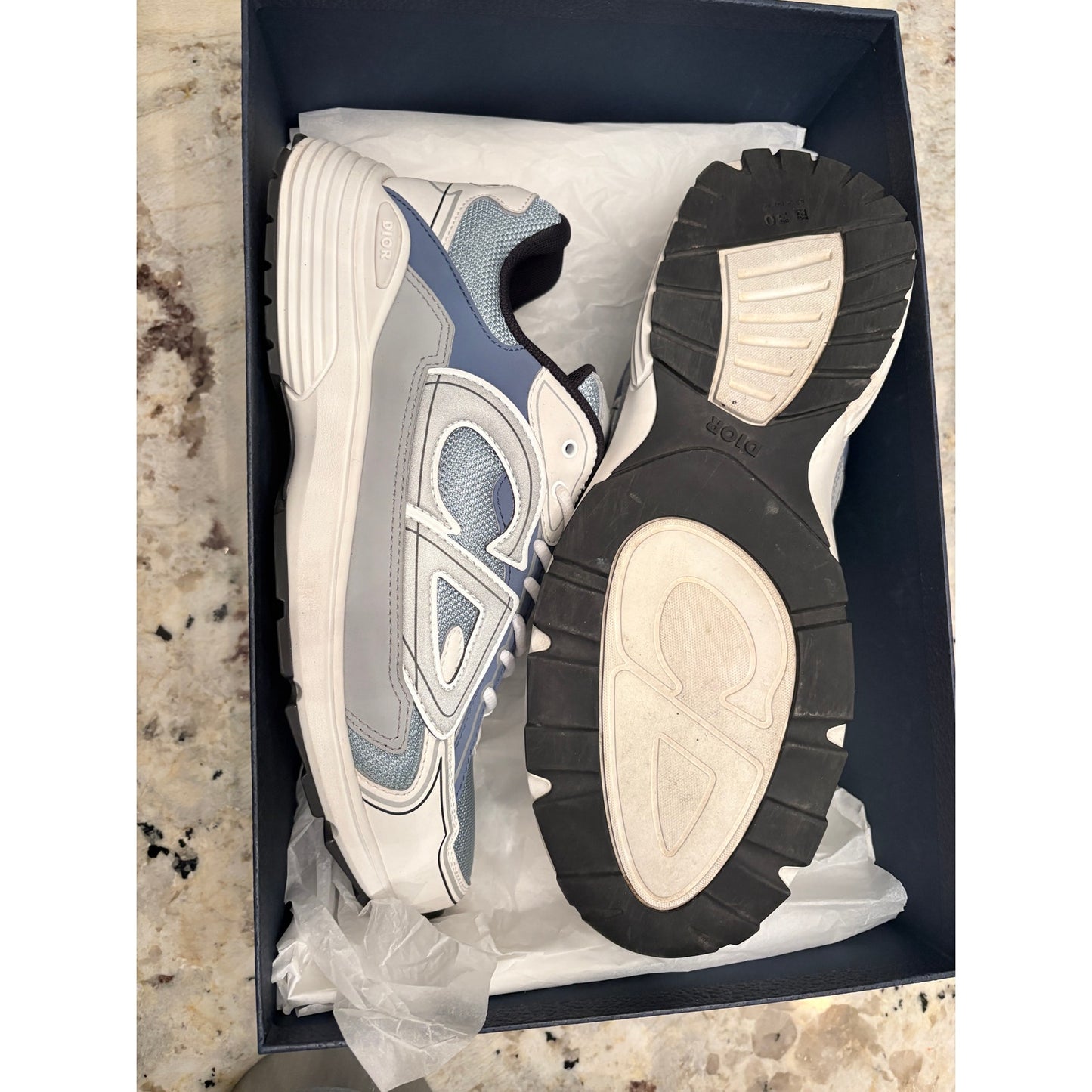 Size 12 - Dior B30 Blue Grey White Tactical Mesh Sneakers