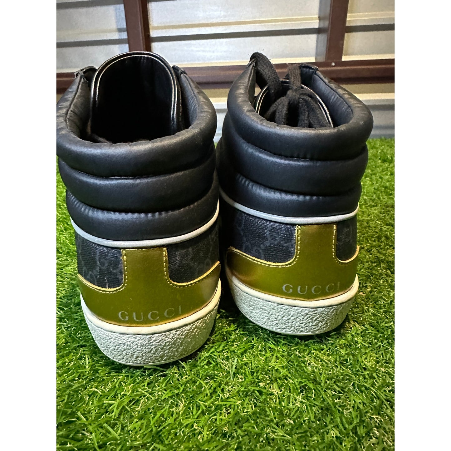 Gucci Ace Monogram GG Hightop Sneakers | Size 10US
