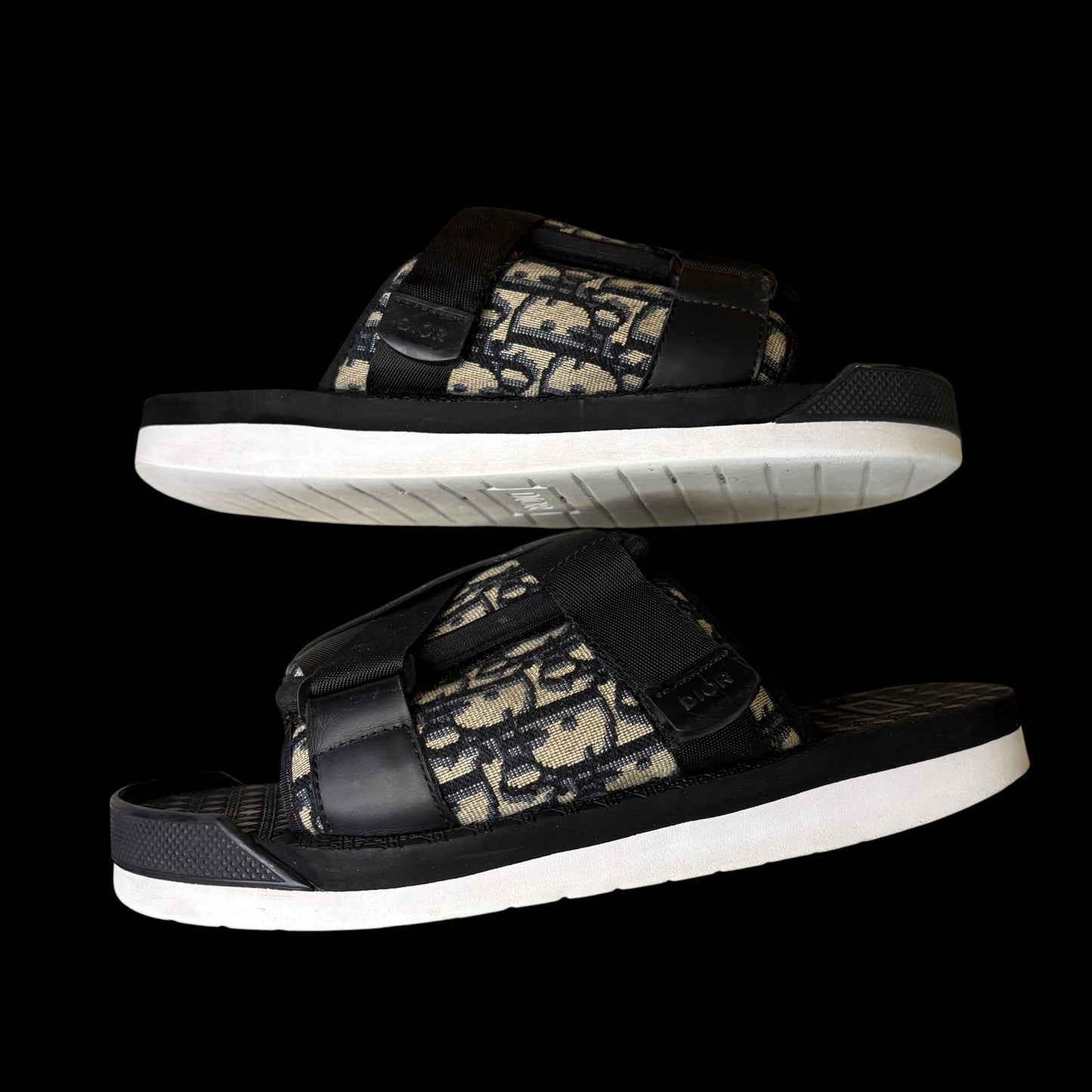 Dior Slide Alpha Sandal Beige Black | Size 41(8)