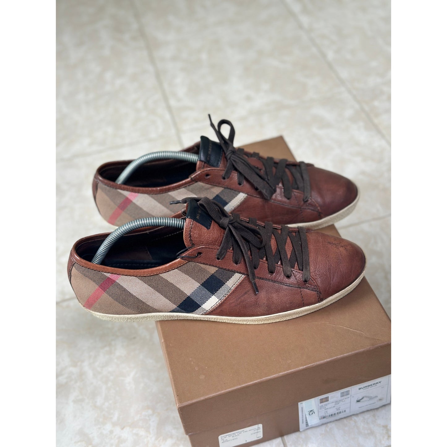 Size 10 - Burberry Low-Top Classic Checkered Sneakers