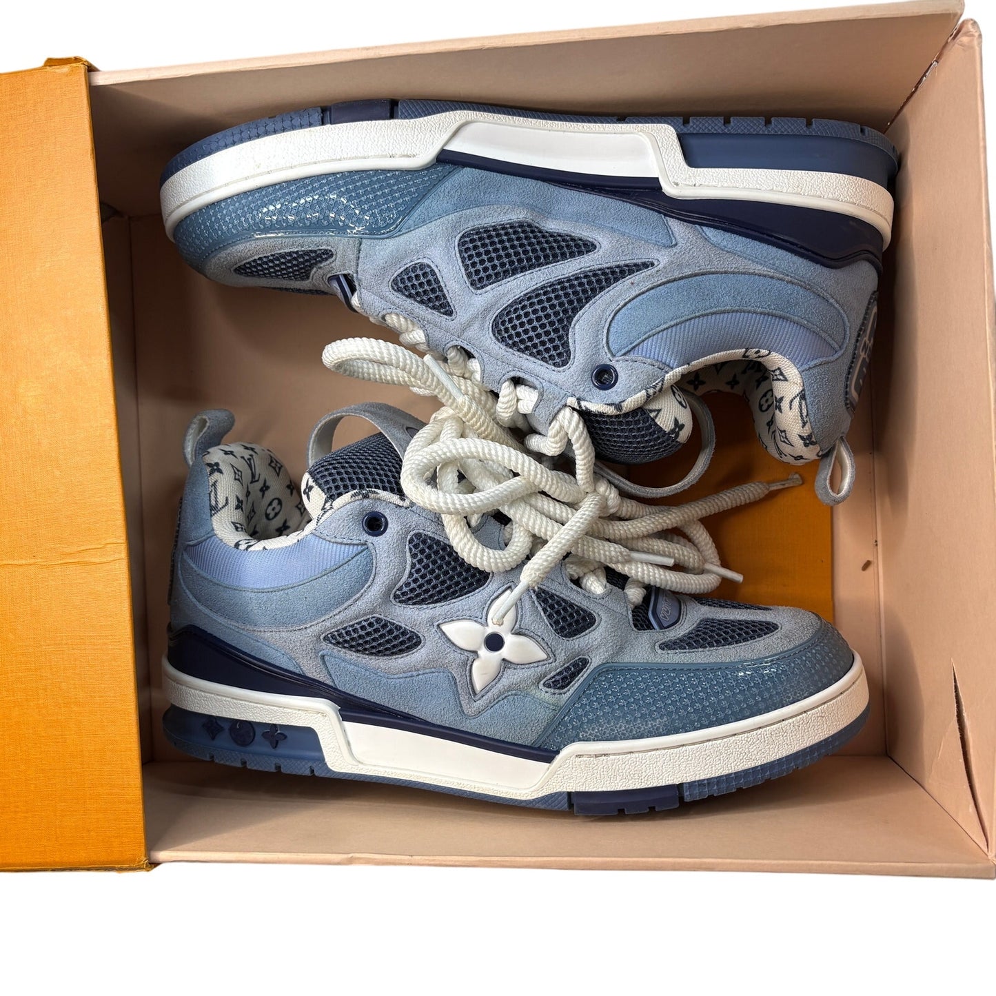 Louis Vuitton LV Skate Sneakers Blue Grey | Size 8LV