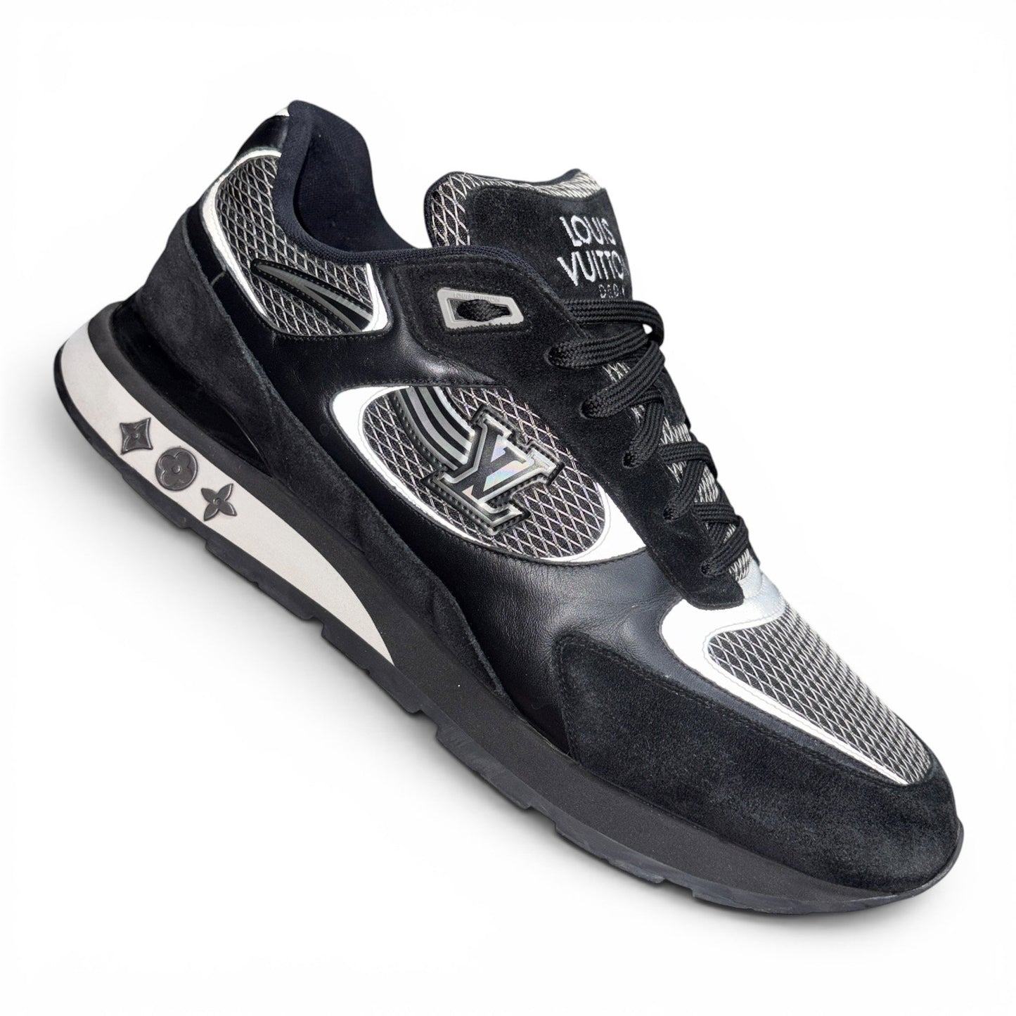 Louis Vuitton Runaway Black Suede, Mesh Trainer (Size 11.5 - 12)