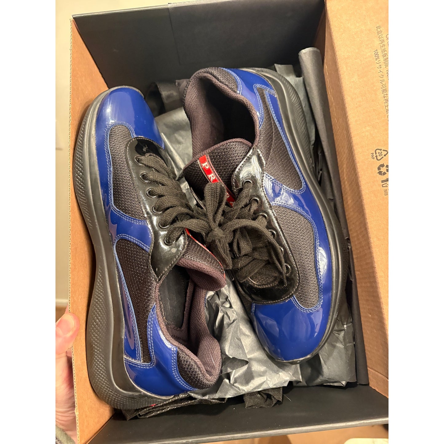 Prada America’s Cup Sneakers Navy / Black | Size 7.5UK