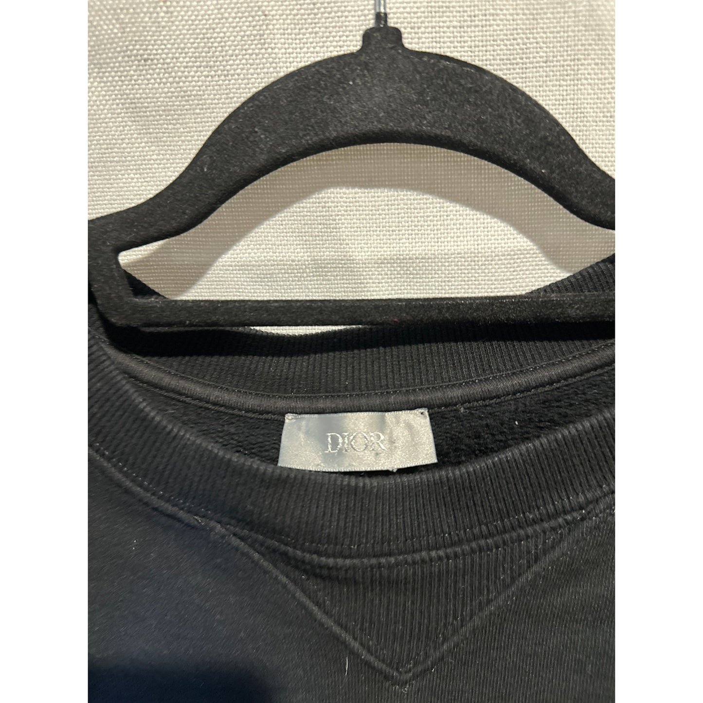 Dior x Judy Blame Black Safety Pin Logo Embroidered Crewneck