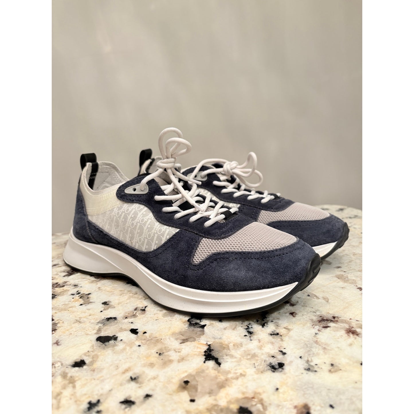 Size 9 - Dior B25 Runner Navy Blue Oblique Suede Sneakers