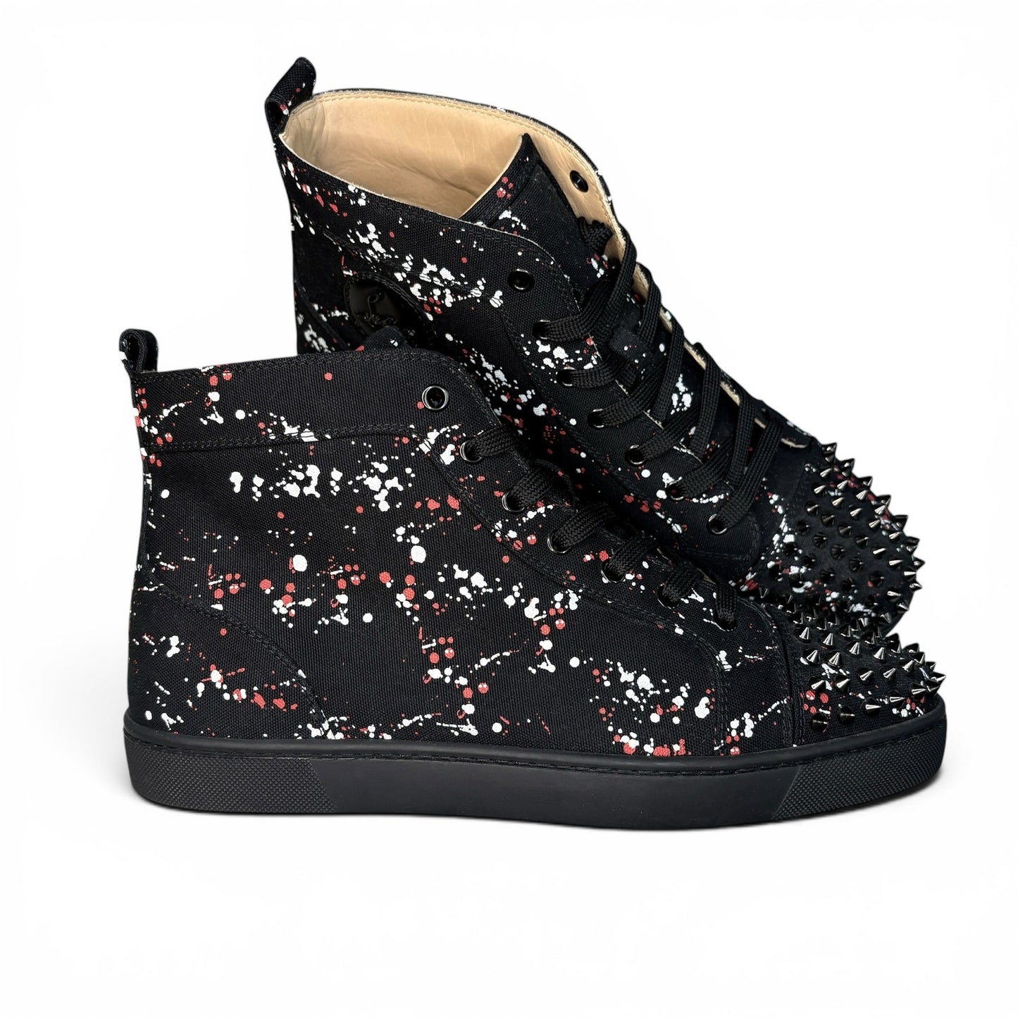Christian Louboutin Black Paint Splatter Sneakers | 10.5US