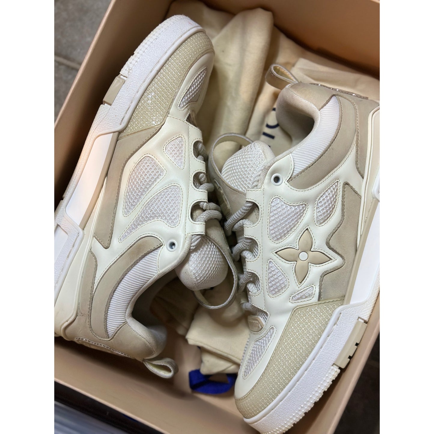 Louis Vuitton LV Skate "Beige/White" Trainer Size 8.5UK